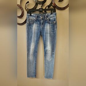 Miss Me Distressed Blue Skinny Jeans